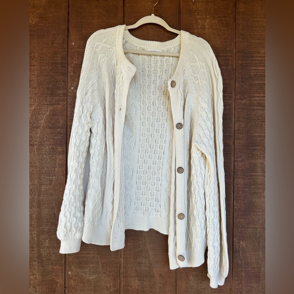 Neuflora cable knit cardigan